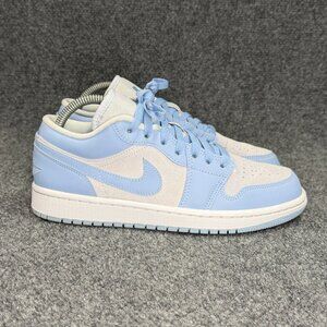Jordan 1 Low Shoe Women's 8.5 University Blue Aluminum Retro‎ Athletic Sneaker